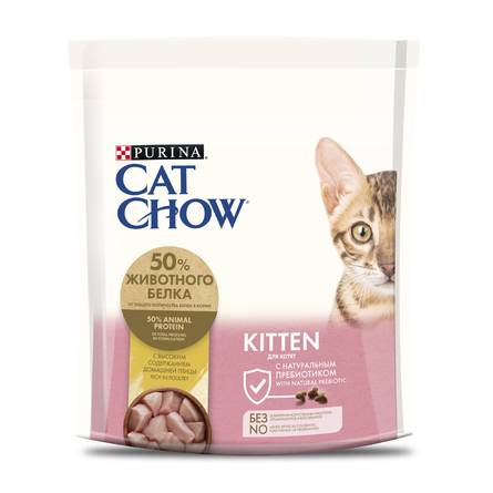 Сухой корм Cat Chow® для котят, с высоким содержанием домашней птицы, Пакет – интернет-магазин Ле’Муррр