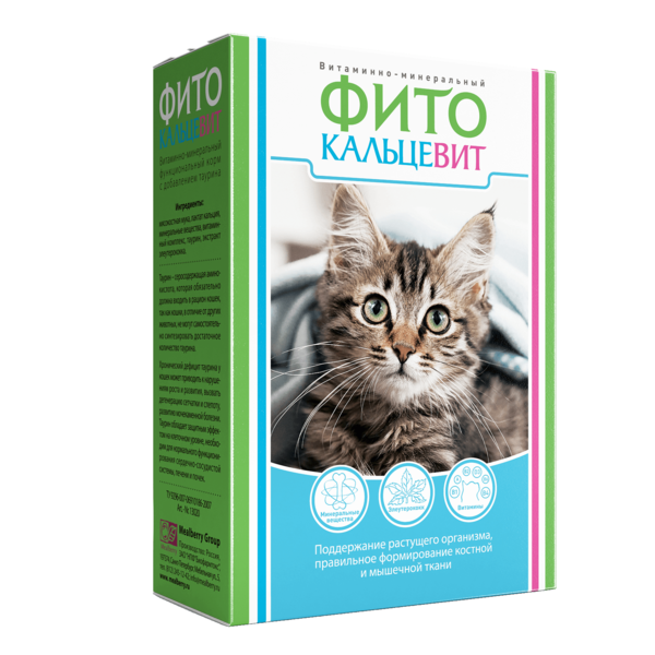 Фитокальцевит Минеральная добавка для кошек для здоровья зубов и костей